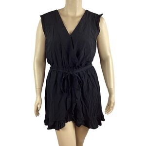 LOFT Plus Wrap Skort Romper Size 14 Black